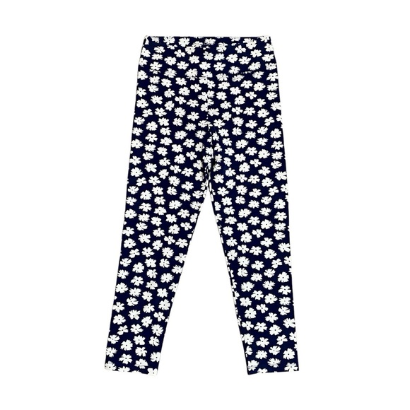 J.Crew Factory Everyday Cropped Leggings Size Small Navy Daisy Print NWOT - Picture 1 of 8